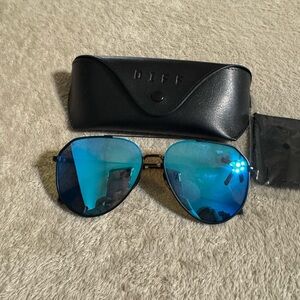 DIFF Blue Aviator Sunglasses